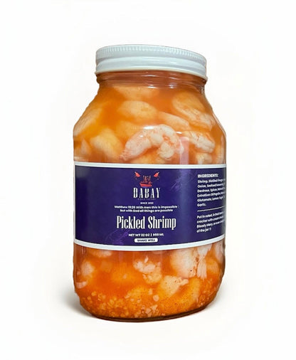 Authentic Cajun Pickled Shrimp – Wild-Caught Gulf Seafood (32 oz Large Jar)