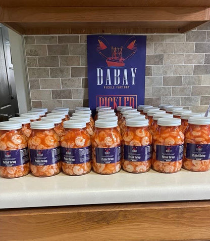 Authentic Cajun Pickled Shrimp – Wild-Caught Gulf Seafood (32 oz Large Jar)