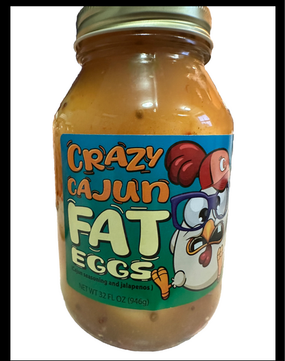 Crazy Cajun Pickled Jumbo Chicken Eggs & Jalapeños (32 fl oz)